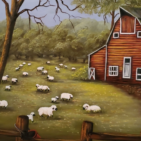 Origional Art Oil Painting. 'Wool Farm' - Picture 3 of 3